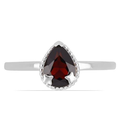 BUY REAL GARNET GEMSTONE RING IN STERLING SILVER